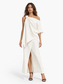 Off-Shoulder Top And Slit Skirt Suit