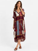 Retro Equestrian Print Shirt Midi Dress