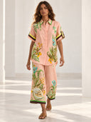 Papaya Garden Print Oversized Shirt