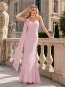 Flower Design Shawl Maxi Dress