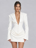 Structured Blazer Ruched Mini Dress