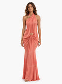 Elegant Open-Back Chiffon Maxi Dress
