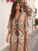 Boho Vintage Print Oversized Kaftan Maxi Dress