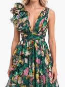 V-Neck Printed Maxi Dress
