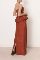 Elegant Strapless Ruched Skirt Two-Piece Set