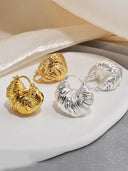 Textured Gold Chunky Hoop Earrings