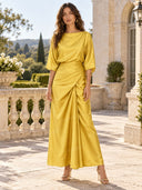 Elegant Pleated Long Dress Two-piece Set