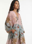 Retro Tropical Boat Print Tulle Two-Piece Set