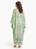 Unique Floral Print V Neck Oversized Midi Dress
