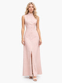 Minimalist High-Neck Sleeveless Maxi Dress