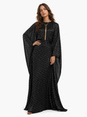 Elegant Gold Dot Print Robe Two-Piece Set