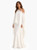 Elegant Satin Lace Shawl & Maxi Skirt Two-Piece Set