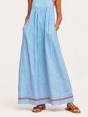 Casual striped cami square neck beach maxi dress