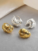 Textured Gold Chunky Hoop Earrings