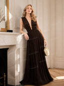 Deep V-Neck Maxi Dress