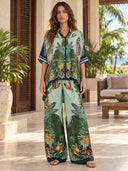 Exotic Jungle Print Batwing Sleeve Shirt