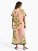Papaya Garden Print Oversized Shirt