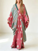 Bohemian Print Kaftan Maxi Dress