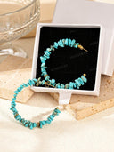 Natural Turquoise Hoop Earrings