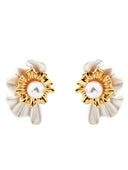 Pearl Floral Sculptural Stud Earrings