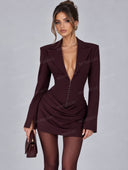 Structured Blazer Ruched Mini Dress