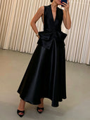 Elegant Satin Skirt Two-Piece Set