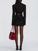 Structured Blazer Ruched Mini Dress