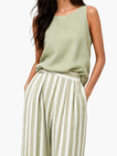 Casual Striped Two-Piece Set With Wide-Leg Pants