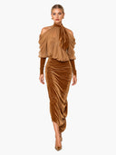Velvet Splicing Tulle Irregular Hem Dress