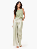 Casual Striped Two-Piece Set With Wide-Leg Pants