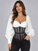 Sheer Mesh Waist Cincher Corset Belt