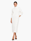 Elegant Knit High-Neck Loose Midi Dress