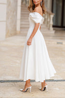 Elegant Off-the-shoulder Draped Maxi Dress