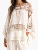 Exquisite Crocheted Lace Wide-Leg Pants Two-Piece Set