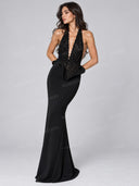 Lace Halter Bodysuit & Mermaid Maxi Skirt Two Piece Set