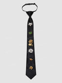 Embellished Floral Charm Skinny Necktie