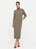 Elegant Knit High-Neck Loose Midi Dress