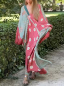 Bohemian Print Kaftan Maxi Dress