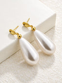 Teardrop Pearl Drop Earrings