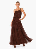 Sexy Lace Spaghetti Strap Mesh Maxi Dress