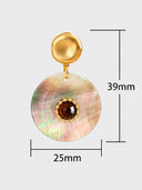Mother of Pearl Disc Drop Earrings