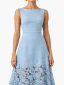 Elegant Lace Boat Neck Sleeveless Maxi Dress
