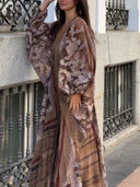 Elegant Lace Overlay V-Neck Chiffon Maxi Dress