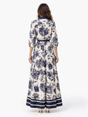 Satin Jungle Floral Print Loose Maxi Dress