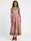 Unique Tropical Lizard Print Maxi Dress