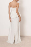 Elegant Strapless Ruched Skirt Two-Piece Set
