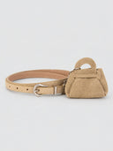 Mini Suede Bag Charm Belt