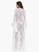 Elegant Lace Bell Sleeve Maxi Dress