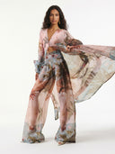 Retro Tropical Boat Print Tulle Two-Piece Set