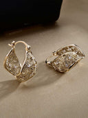 Crystal Filigree Twist Hoop Earrings